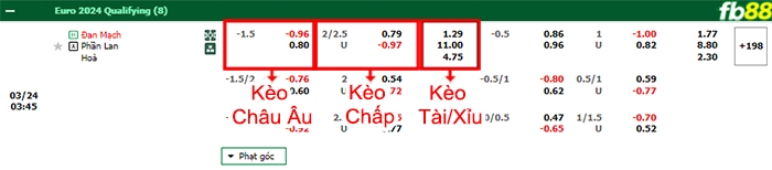 Fb88 bảng kèo trận đấu Đan Mạch vs Phần Lan