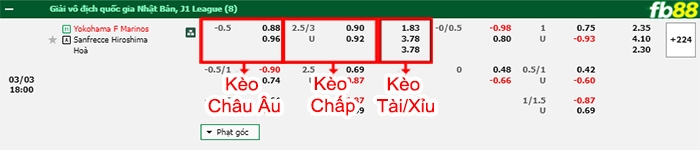 Fb88 bảng kèo trận đấu Yokohama Marinos vs Sanfrecce Hiroshima