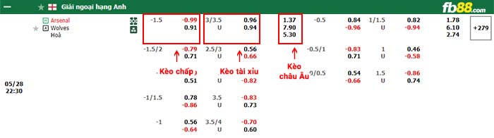 fb88-bảng kèo trận đấu Arsenal vs Wolves
