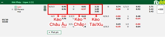 Fb88 bảng kèo trận đấu Lyon vs Monaco