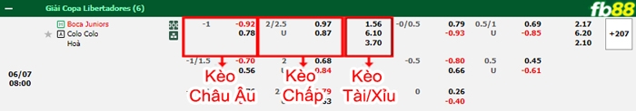 Fb88 bảng kèo trận đấu Boca Juniors vs Colo Colo