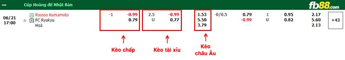 fb88-bảng kèo trận đấu Roasso Kumamoto vs Ryukyu