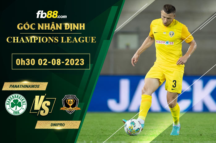 Fb88 soi kèo trận đấu Panathinaikos vs Dnipro