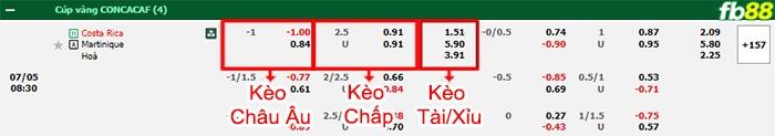 Fb88 bảng kèo trận đấu Costa Rica vs Martinique