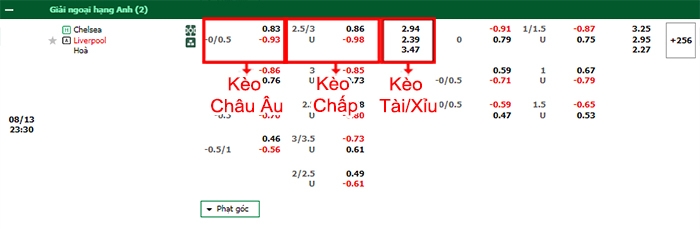 Fb88 bảng kèo trận đấu Chelsea vs Liverpool