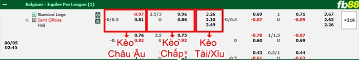 Fb88 bảng kèo trận đấu Standard Liege vs St. Gilloise