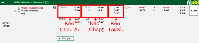 Fb88 bảng kèo trận đấu Atletico Bucaramanga vs Alianza Petrolera
