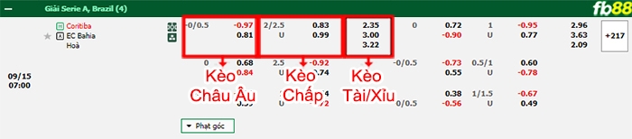 Fb88 bảng kèo trận đấu Coritiba vs Bahia