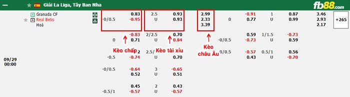 fb88-bảng kèo trận đấu Granada vs Real Betis