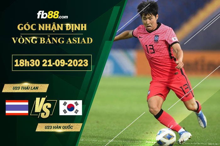 Fb88 soi kèo trận đấu U23 Thái Lan vs U23 Hàn Quốc