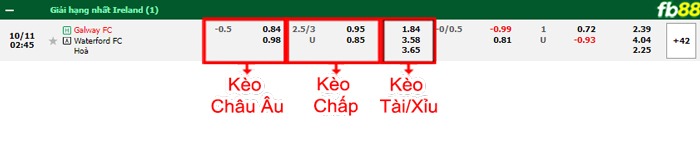 Fb88 bảng kèo trận đấu Galway vs Waterford