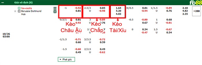 Fb88 bảng kèo trận đấu Newcastle vs Dortmund
