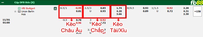 Fb88 bảng kèo trận đấu Stuttgart vs Union Berlin