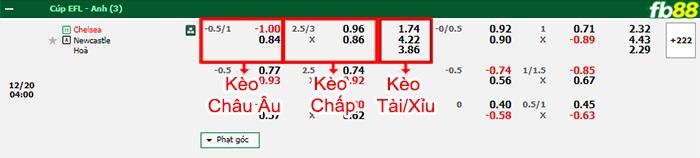 Fb88 bảng kèo trận đấu Chelsea vs Newcastle