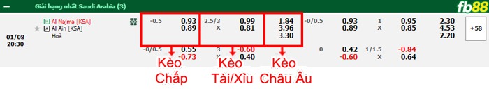 Fb88 bảng kèo trận đấu Al Najma vs Al Ain