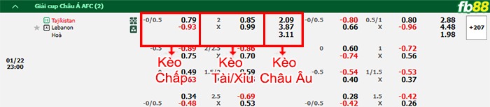 Fb88 bảng kèo trận đấu Tajikistan vs Lebanon