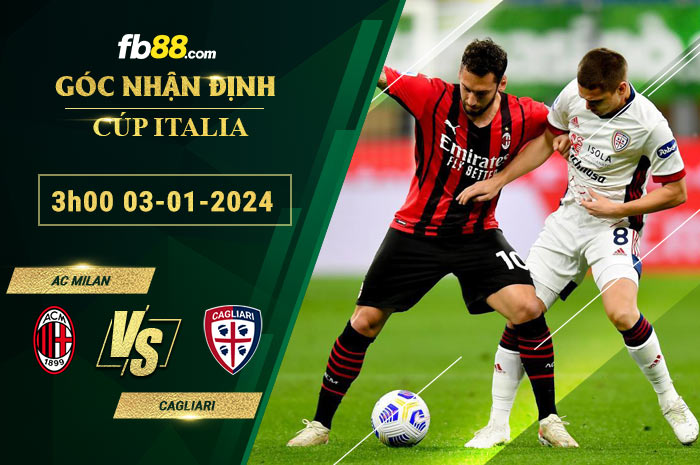 Fb88 soi kèo trận đấu AC Milan vs Cagliari