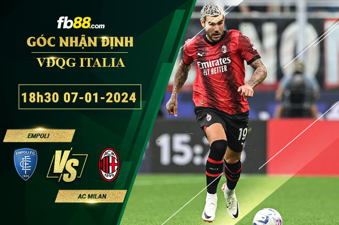 Fb88 soi kèo trận đấu Empoli vs AC Milan