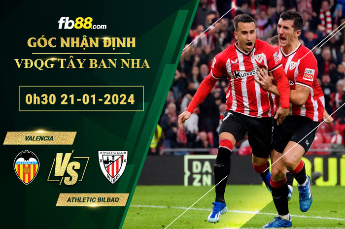 Fb88 soi kèo trận đấu Valencia vs Athletic Bilbao