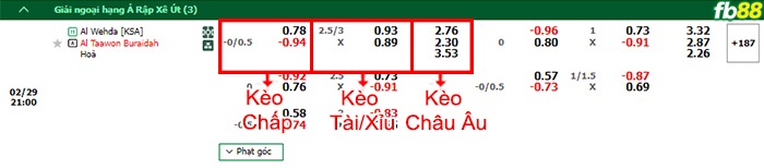 Fb88 bảng kèo trận đấu Al-Wehda vs Al Taawon