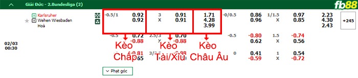 Fb88 bảng kèo trận đấu Karlsruher vs Wehen