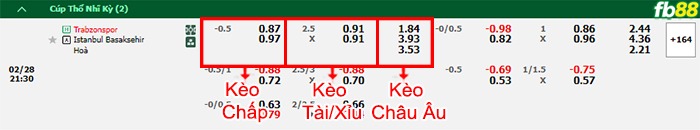 Fb88 bảng kèo trận đấu Trabzonspor vs Istanbul Basaksehir