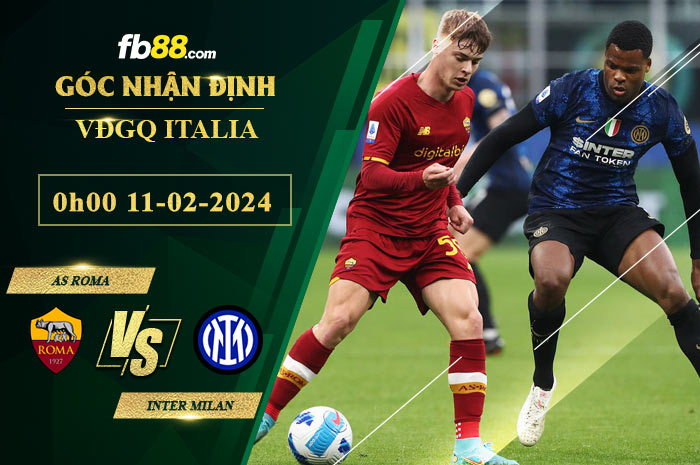 Fb88 soi kèo trận đấu AS Roma vs Inter Milan