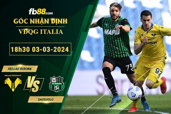 Fb88 soi kèo trận đấu Hellas Verona vs Sassuolo