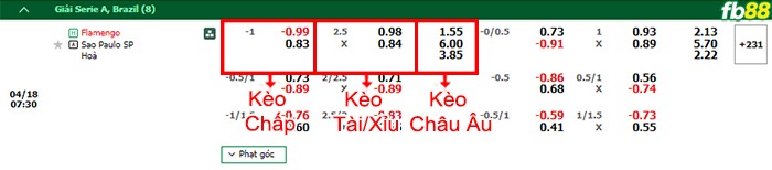 Fb88 bảng kèo trận đấu Flamengo vs Sao Paulo