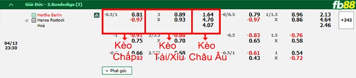 Fb88 bảng kèo trận đấu Hertha Berlin vs Hansa Rostock