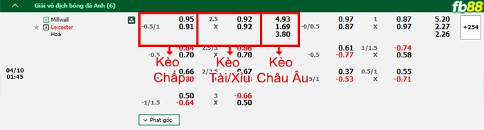 Fb88 bảng kèo trận đấu Millwall vs Leicester City
