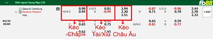 Fb88 bảng kèo trận đấu Orenburg vs Dynamo Moscow