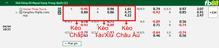 Fb88 bảng kèo trận đấu Wuhan Three Towns vs Cangzhou Mighty