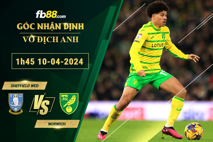 Fb88 soi kèo trận đấu Sheffield Wed vs Norwich