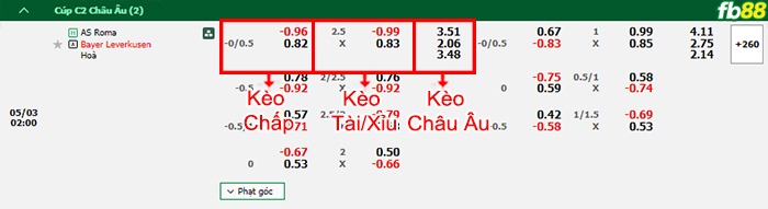 Fb88 bảng kèo trận đấu AS Roma vs Leverkusen