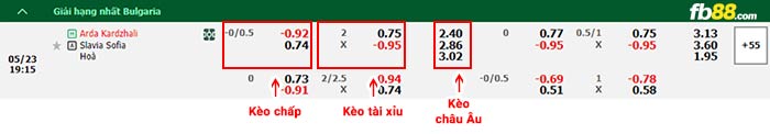 fb88-bảng kèo trận đấu Arda Kardzhali vs Slavia Sofia