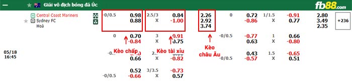 fb88-bảng kèo trận đấu Central Coast vs Sydney FC