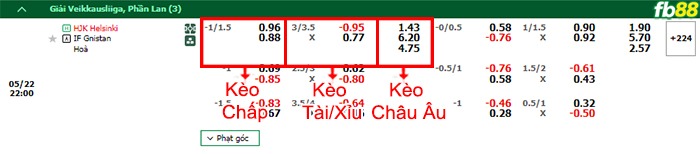 Fb88 bảng kèo trận đấu HJK Helsinki vs Gnistan
