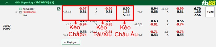 Fb88 bảng kèo trận đấu Konyaspor vs Fenerbahce