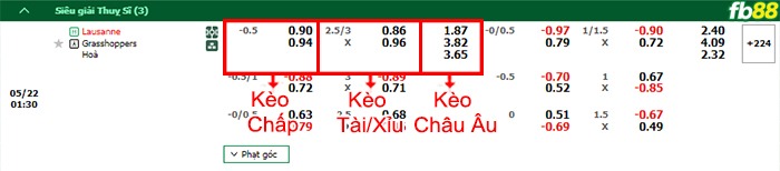 Fb88 bảng kèo trận đấu Lausanne vs Grasshoppers